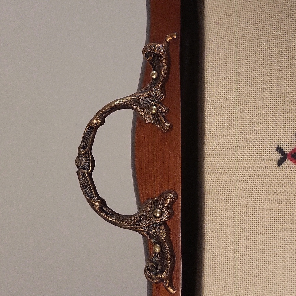Vintage Handmade1960’s/1970’s Cross Stitch Embroidery Inlay Br… - Picture 8 of 8